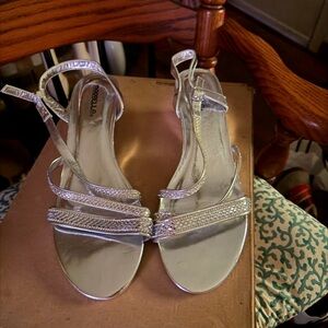 Elegant Silver Blingy Strappy Sandals